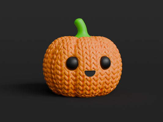Knitted Cute Pumpkin Halloween Topkinz character front view