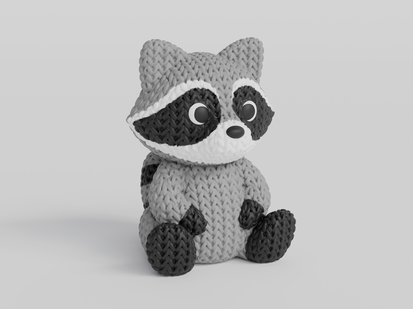 Knitted Raccoon Topkinz character front view