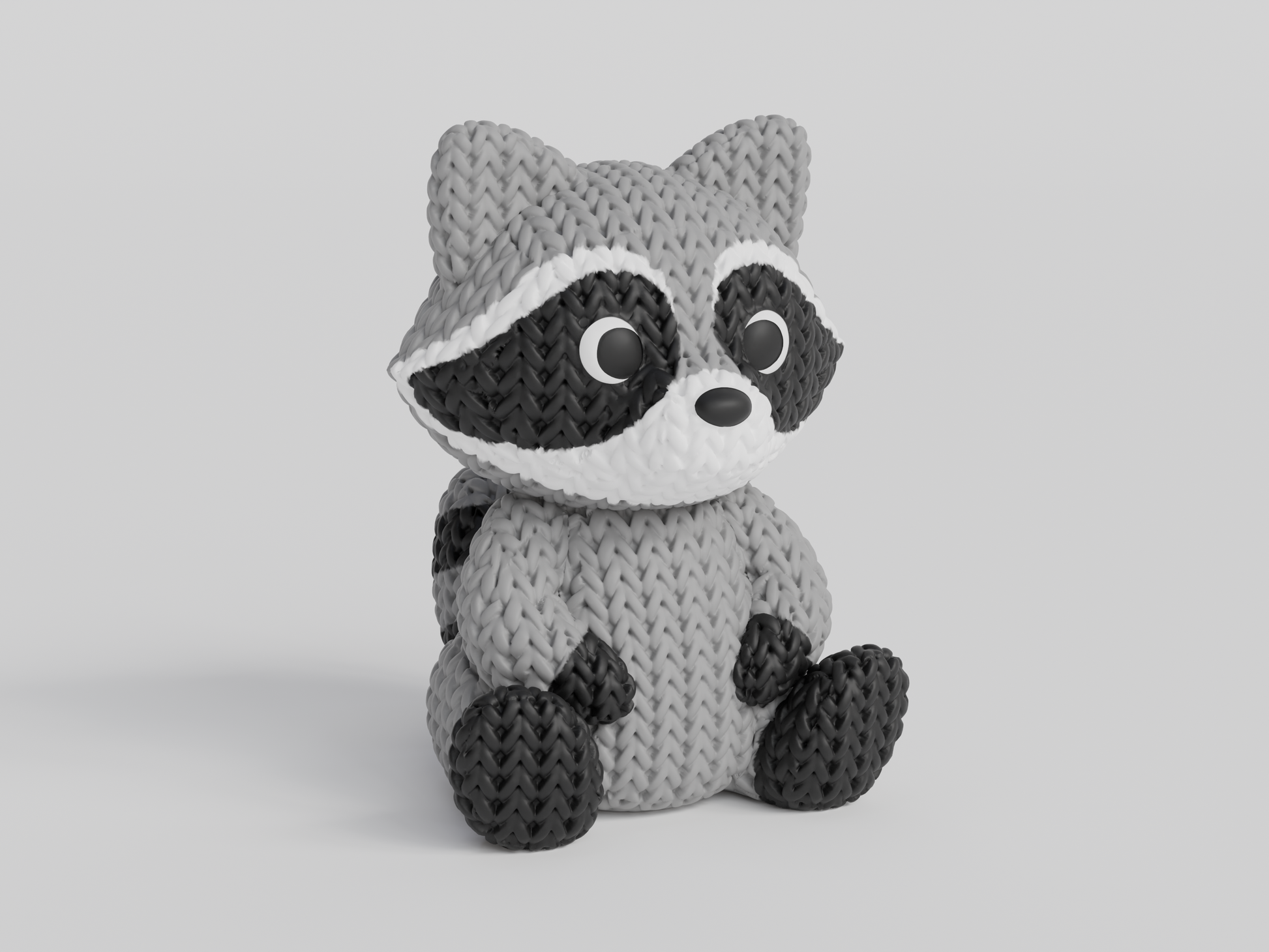 Knitted Raccoon Topkinz character front view