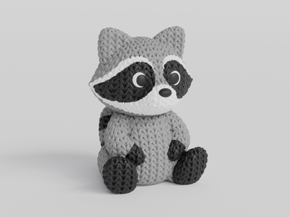 Knitted Raccoon Topkinz character front view