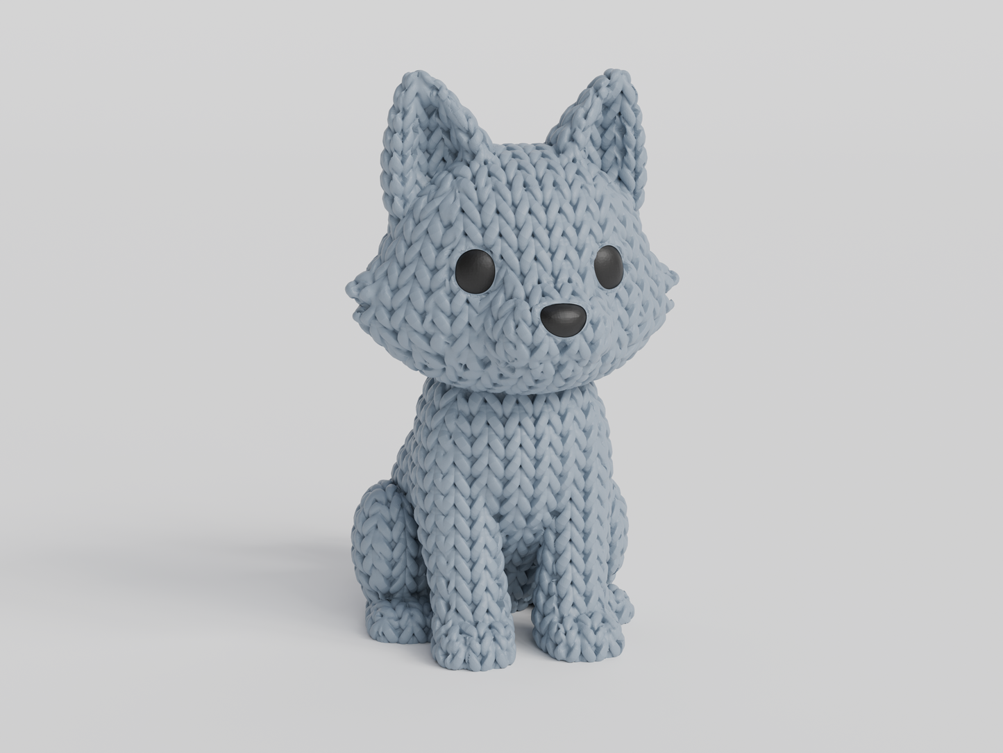 Knitted Wolf Topkinz character front view