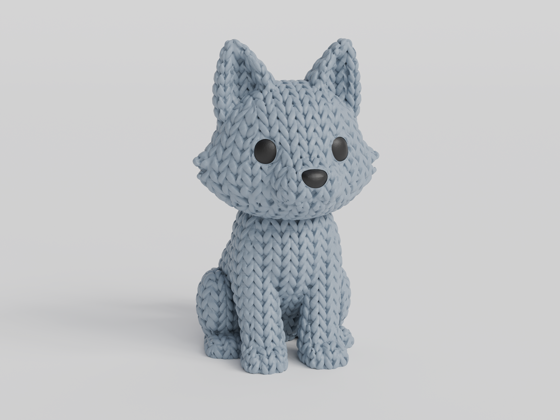 Knitted Wolf Topkinz character front view