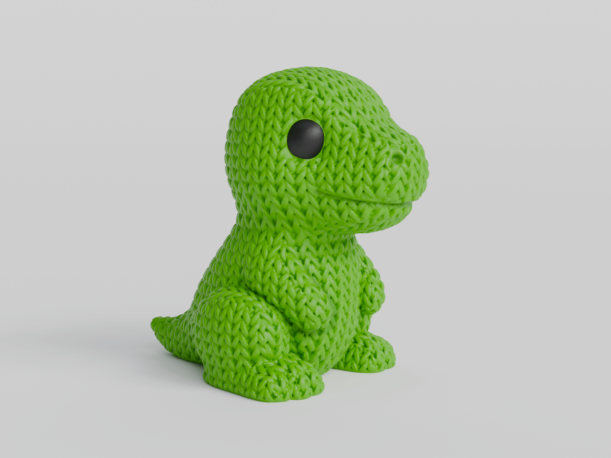 Knitted T-Rex Dinosaur Topkinz character front view