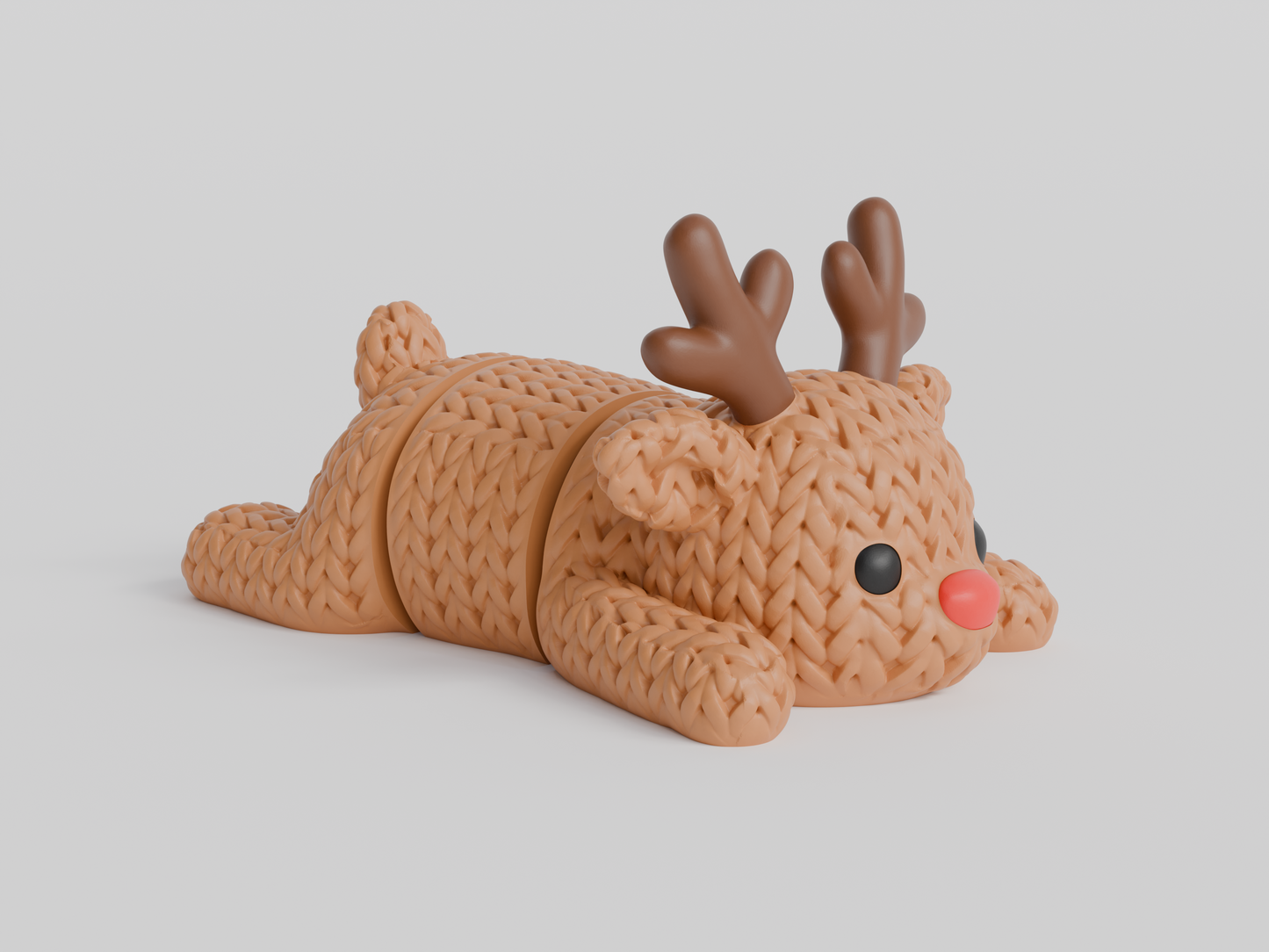 Knitted Flexi Reindeer Christmas Topkinz character front view