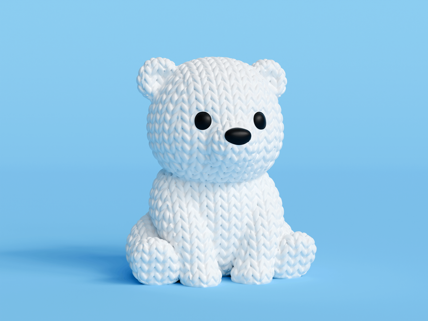 Knitted Baby Polar Bear Topkinz character front view