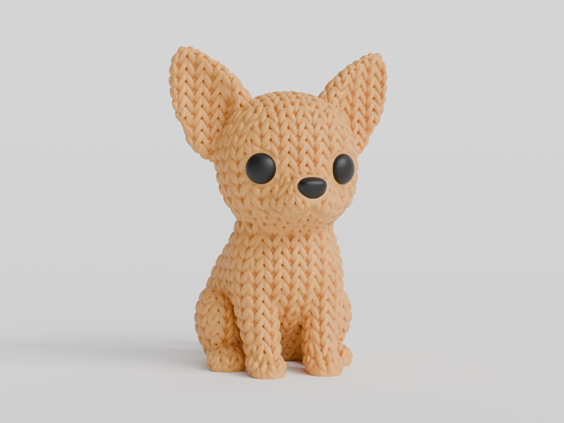 Knitted Chihuahua Dog Topkinz character front view