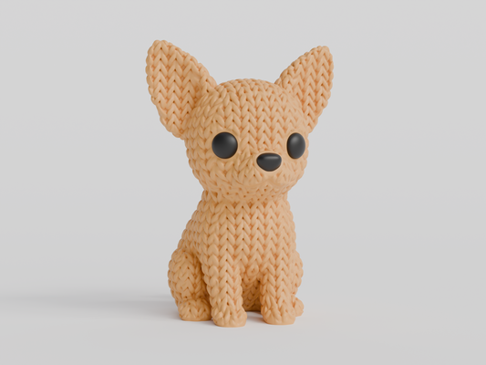 Knitted Chihuahua Dog Topkinz character front view