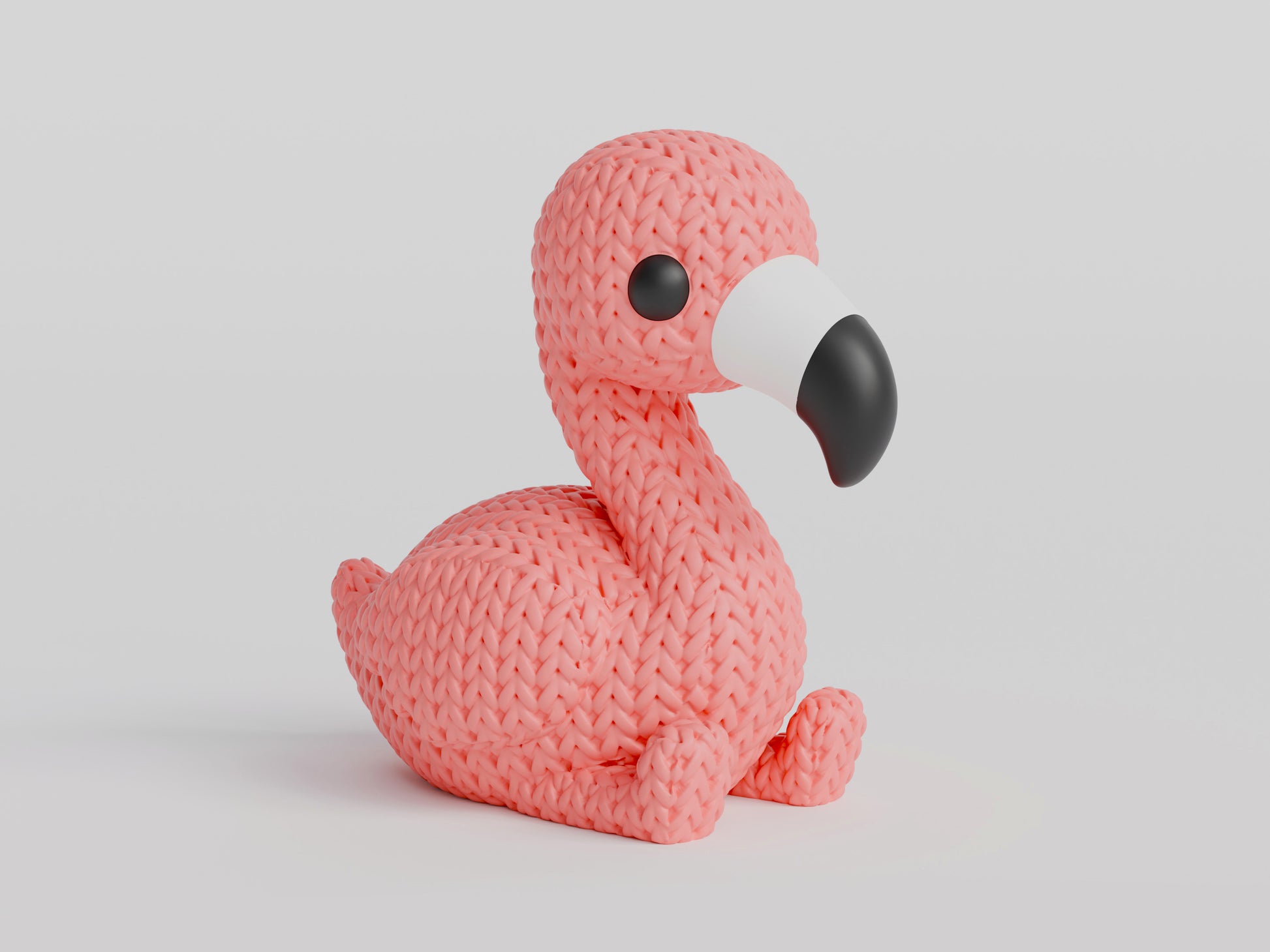 Knitted Flamingo Topkinz character front view
