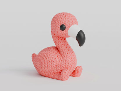Knitted Flamingo Topkinz character front view