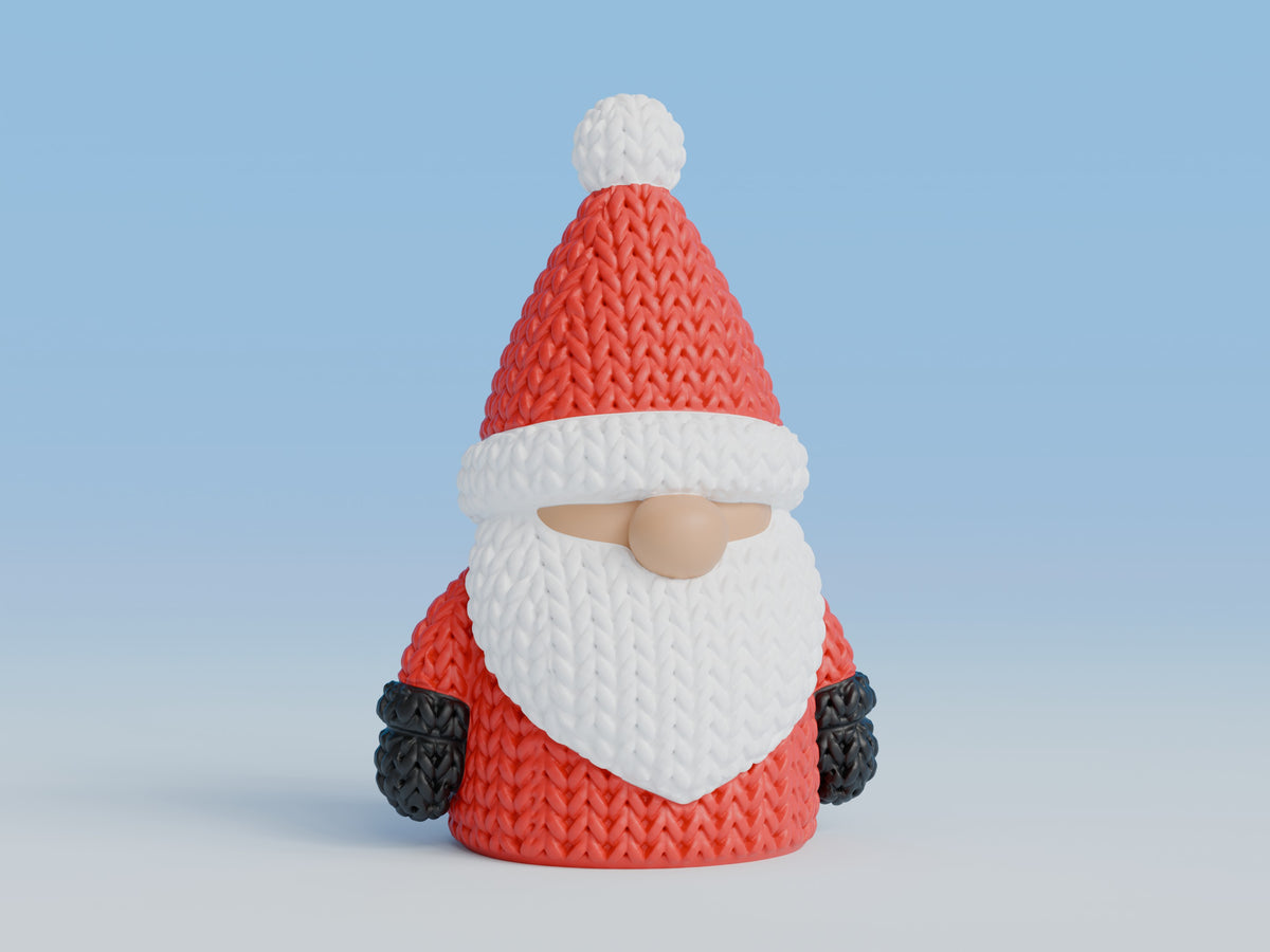 Knitted Christmas Gnome Topkinz character front view