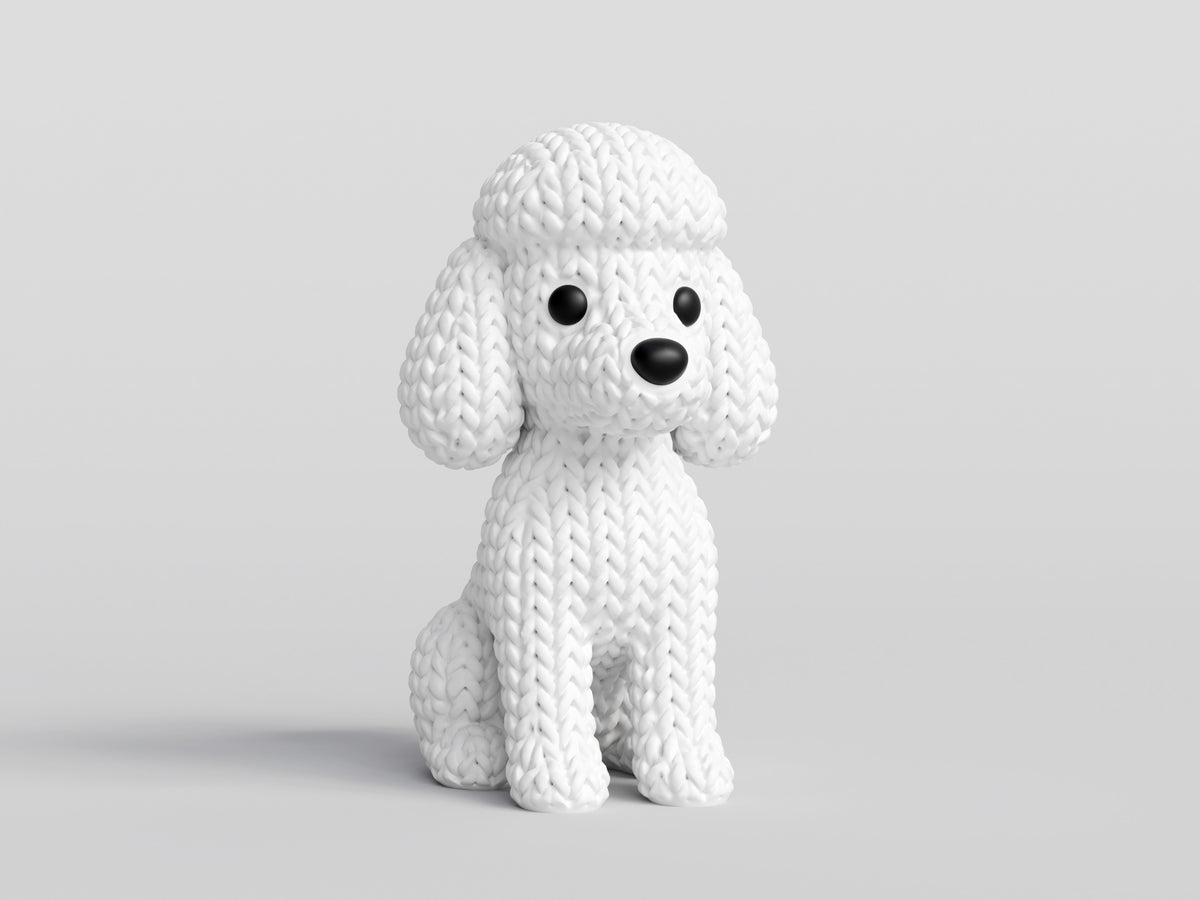 Knitted Poodle Dog Topkinz character front view