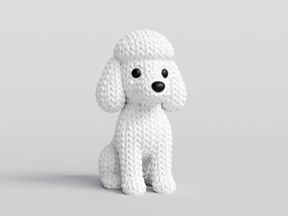 Knitted Poodle Dog Topkinz character front view