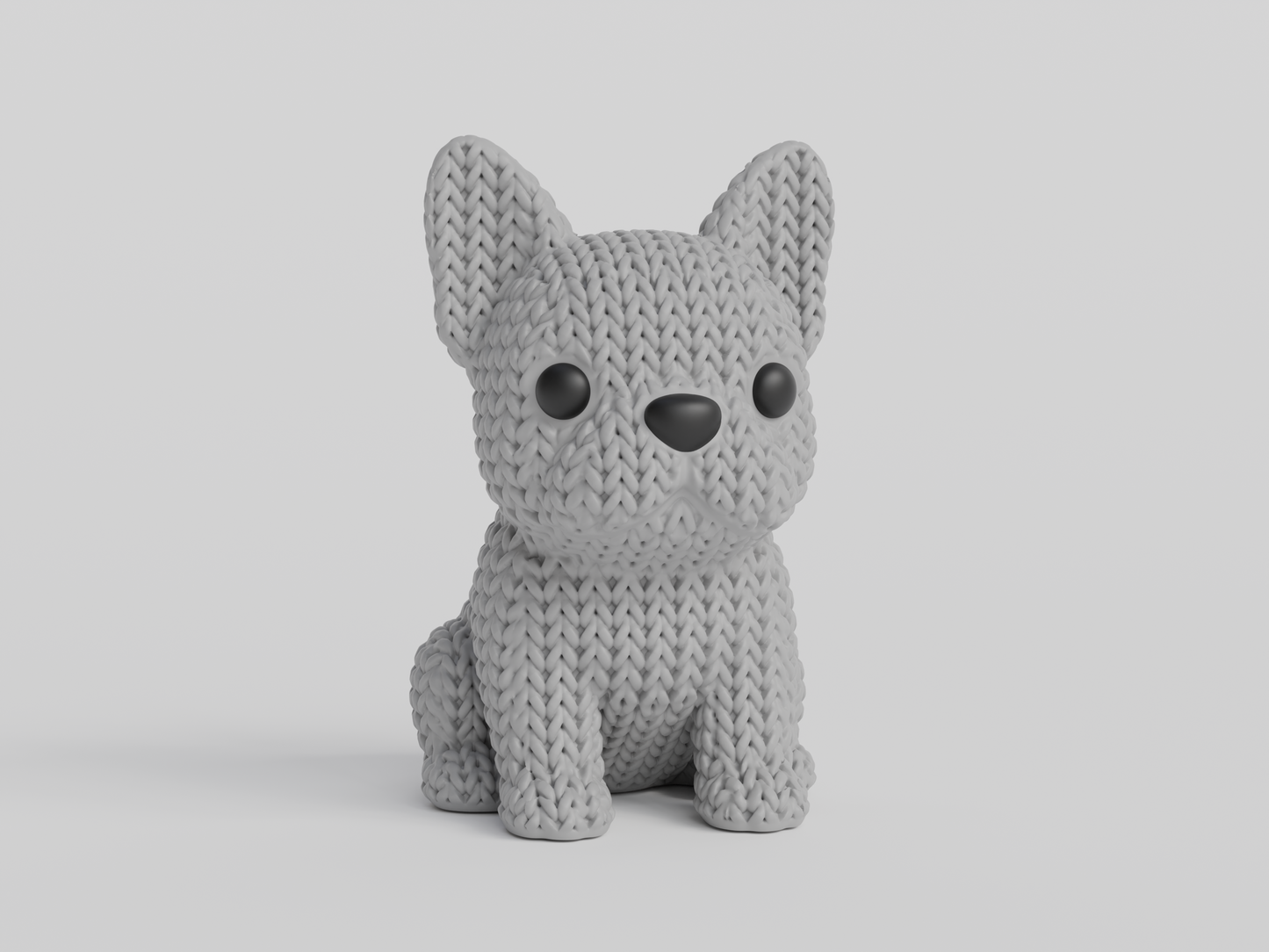 Knitted French Bulldog Dog Topkinz character front view