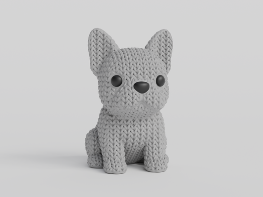 Knitted French Bulldog Dog Topkinz character front view