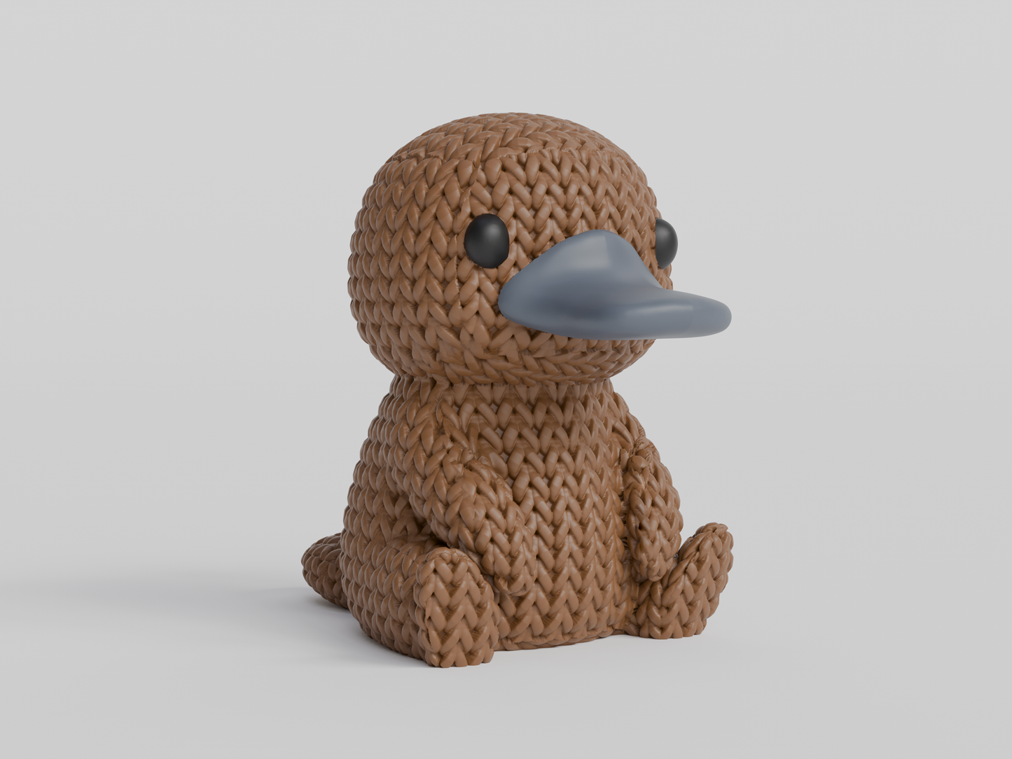 Knitted Platypus Topkinz character front view