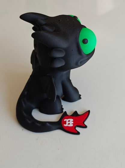 Black Night Dragon Googly Eyes SnapCharm™ Character