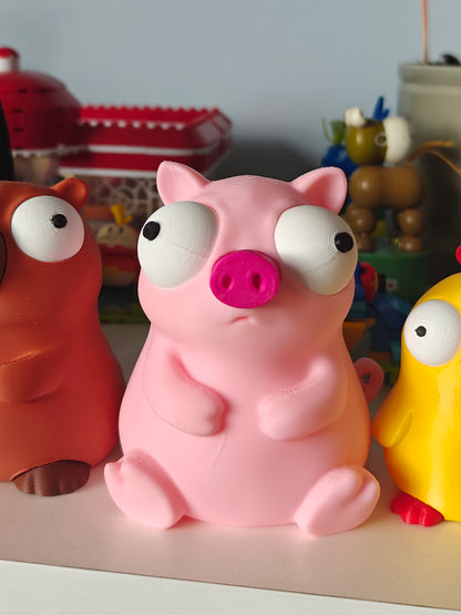 Cute Pig Googly Eyes SnapCharm™ Character