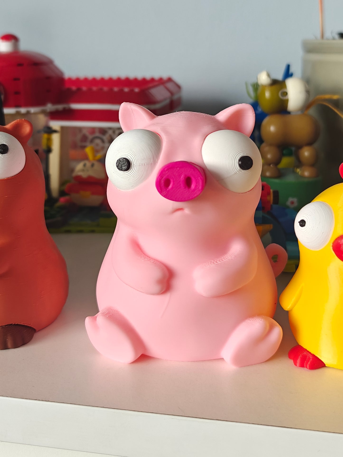 Cute Pig Googly Eyes SnapCharm™ Character