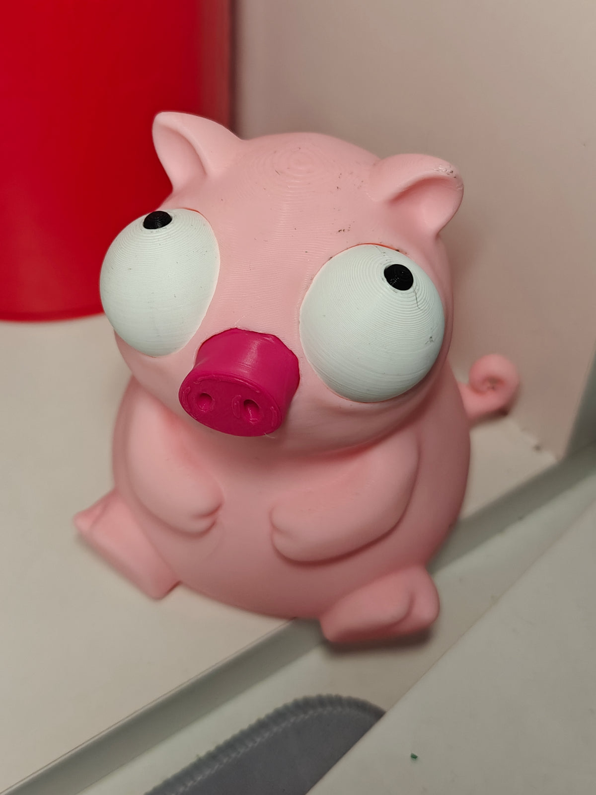 Cute Pig Googly Eyes SnapCharm™ Character