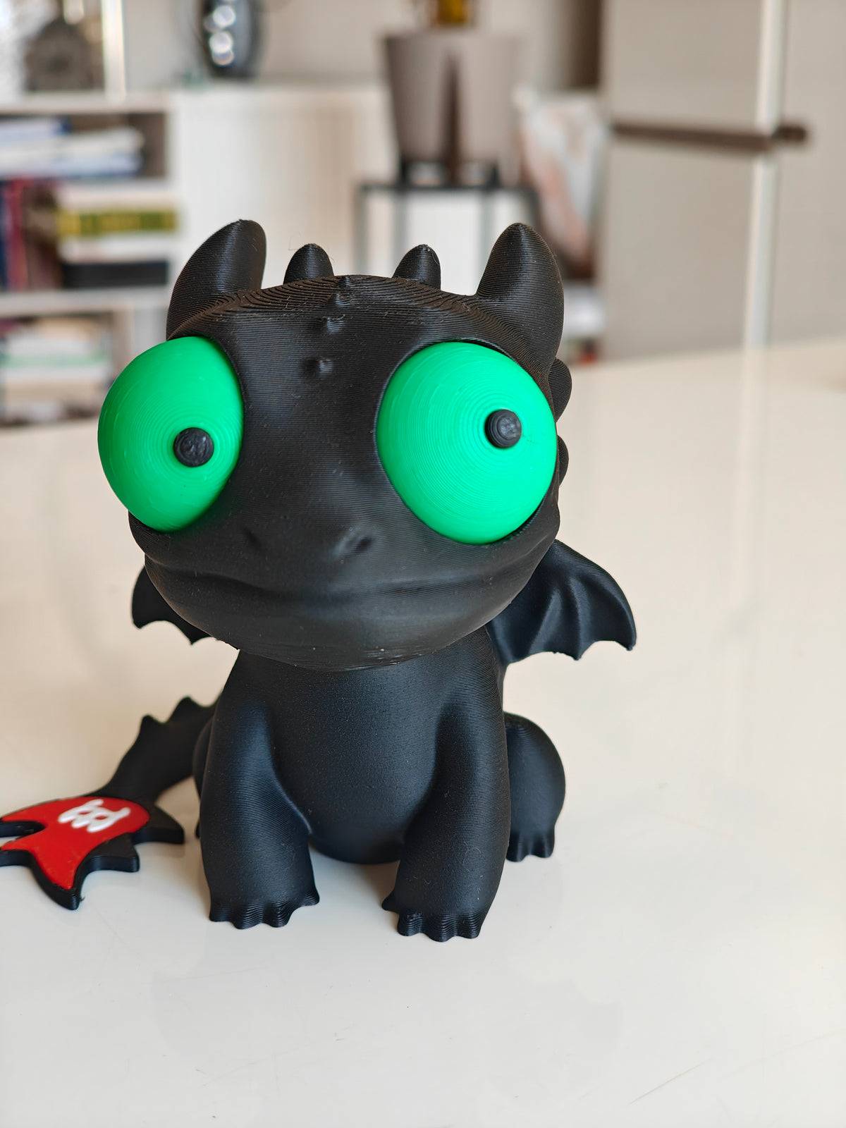 Black Night Dragon Googly Eyes SnapCharm™ Character