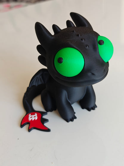 Black Night Dragon Googly Eyes SnapCharm™ Character
