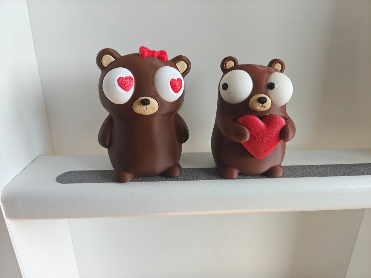 Heart Bear Googly Eyes | Chibi SnapCharm™ Character