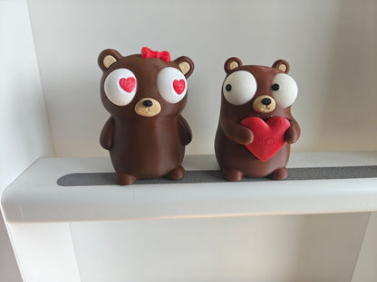 Heart Bear Googly Eyes | Chibi SnapCharm™ Character