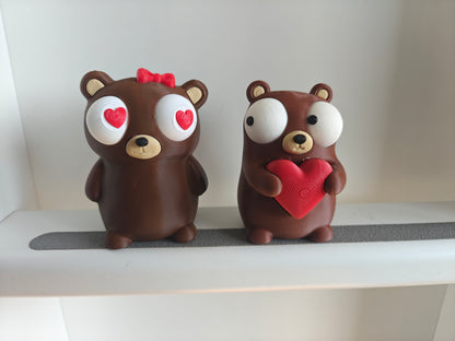 Heart Bear Googly Eyes | Chibi SnapCharm™ Character