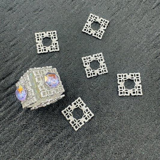 Metal Hollow Square Charms – 15mm (20-Piece Pack, Gold or Silver)