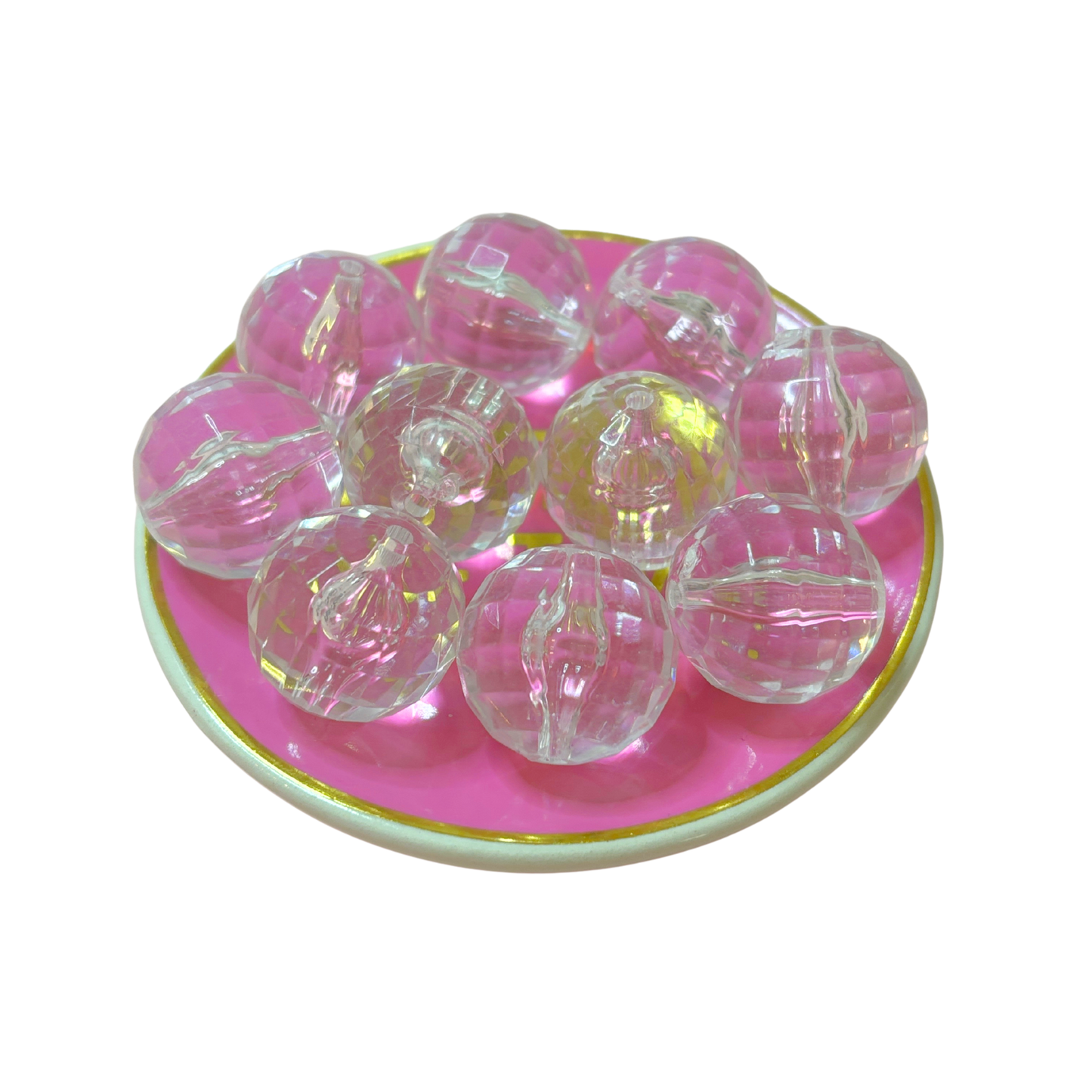Textured Mirror Base Beads – 20mm (10-Piece Set)