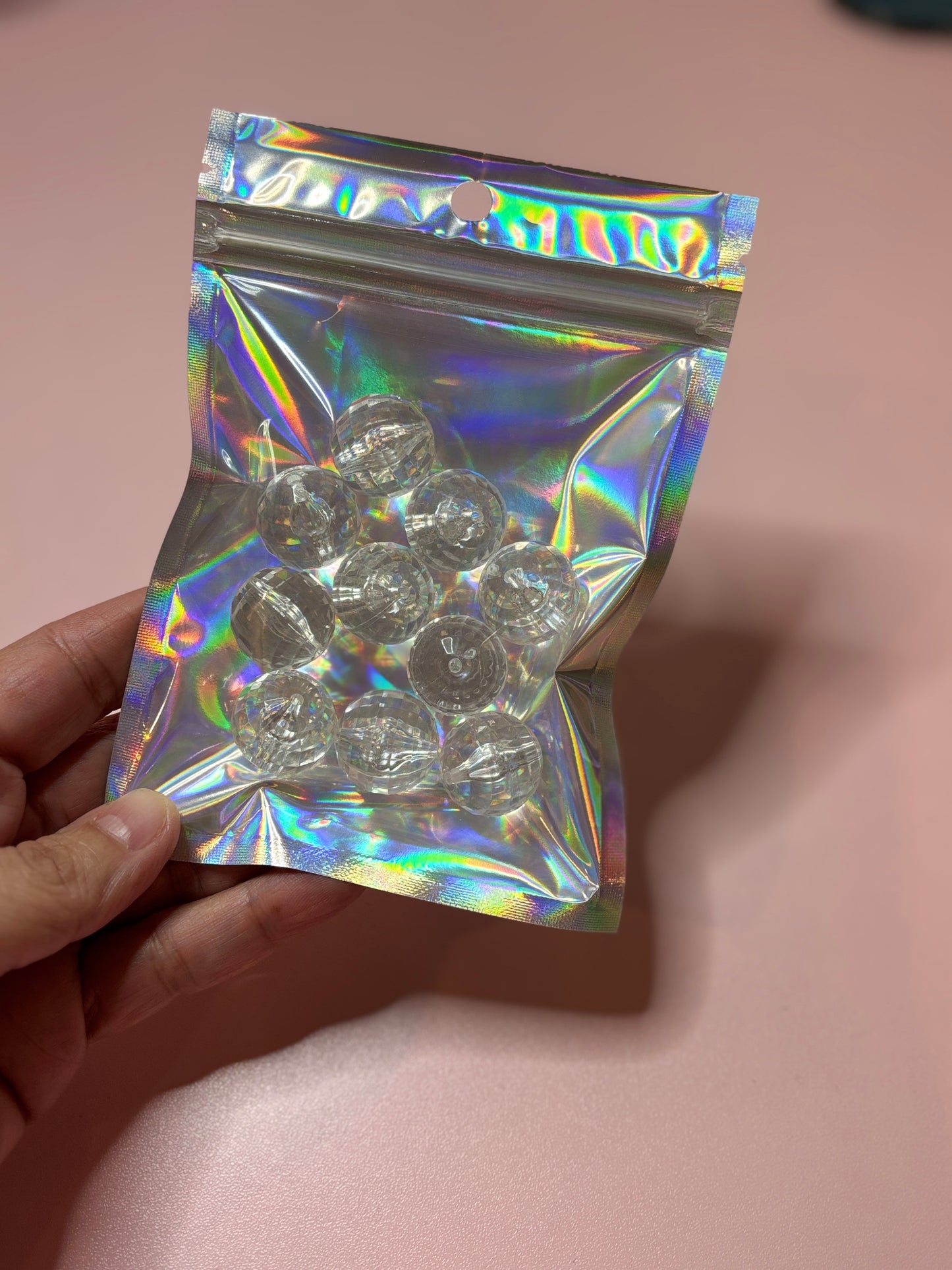 Textured Mirror Base Beads – 20mm (10-Piece Set)