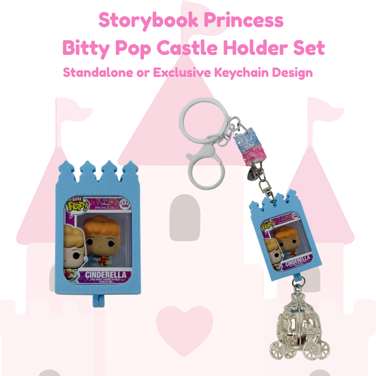 Storybook Princess (Cinderella) Bitty Pop Castle Holder Set – Standalone or Exclusive Keychain Design