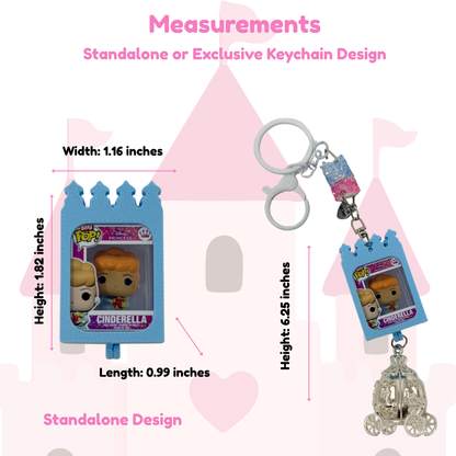 Storybook Princess (Cinderella) Bitty Pop Castle Holder Set – Standalone or Exclusive Keychain Design