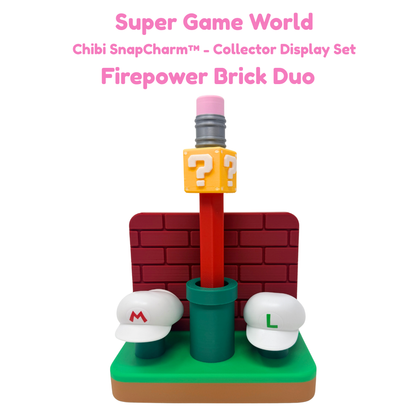Super Game World Firepower Brick Duo Display Set with Jumbo Pencil Pen