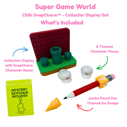 Super Game World Firepower Brick Duo Display Set with Jumbo Pencil Pen
