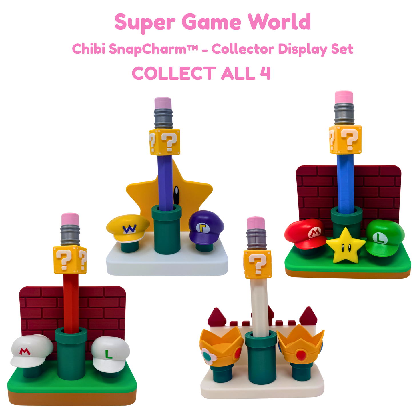 Super Game World Princess Castle Duo Display Set with Jumbo Pencil Pen