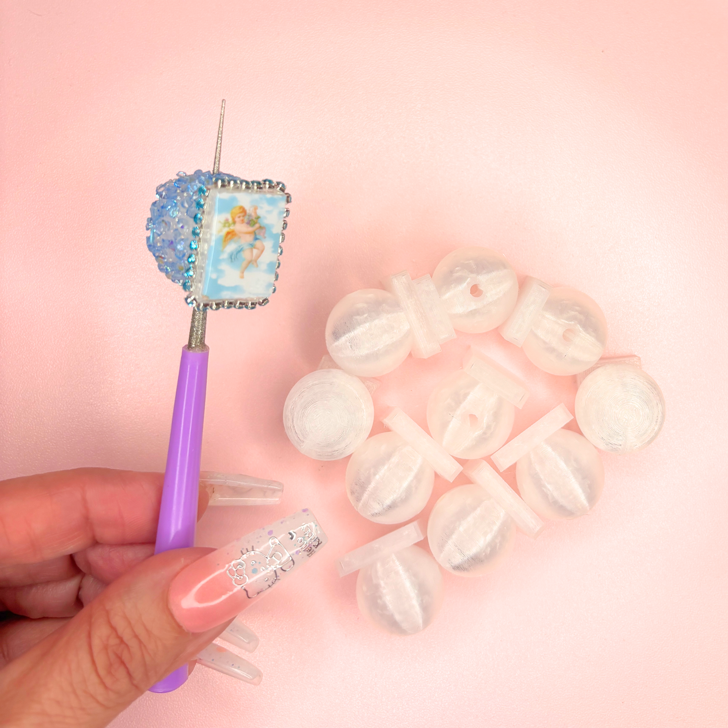 3D Printed Flat Back Base Beads – 20mm (Black or White, 10-Piece Set)