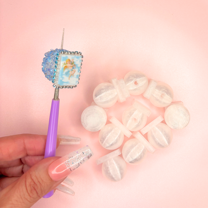 3D Printed Flat Back Base Beads – 20mm (Black or White, 10-Piece Set)