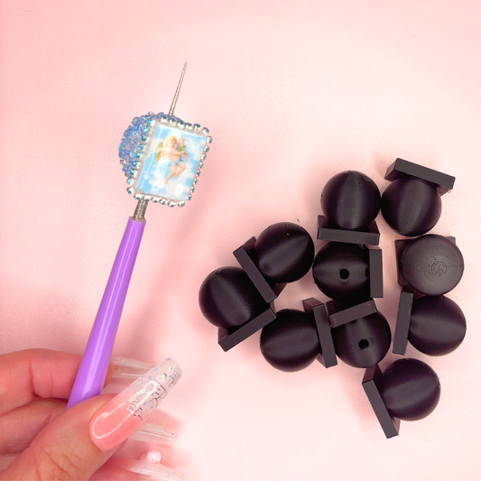 3D Printed Flat Back Base Beads – 20mm (Black or White, 10-Piece Set)