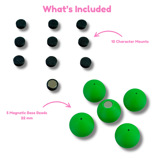 Chibi SnapCharm™ Base & Mount Expansion Pack – 22mm Magnetic System Components