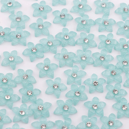 Five-Petal Flower Crystal Charms – 13mm (25-Piece Pack, 5 Colors Available)