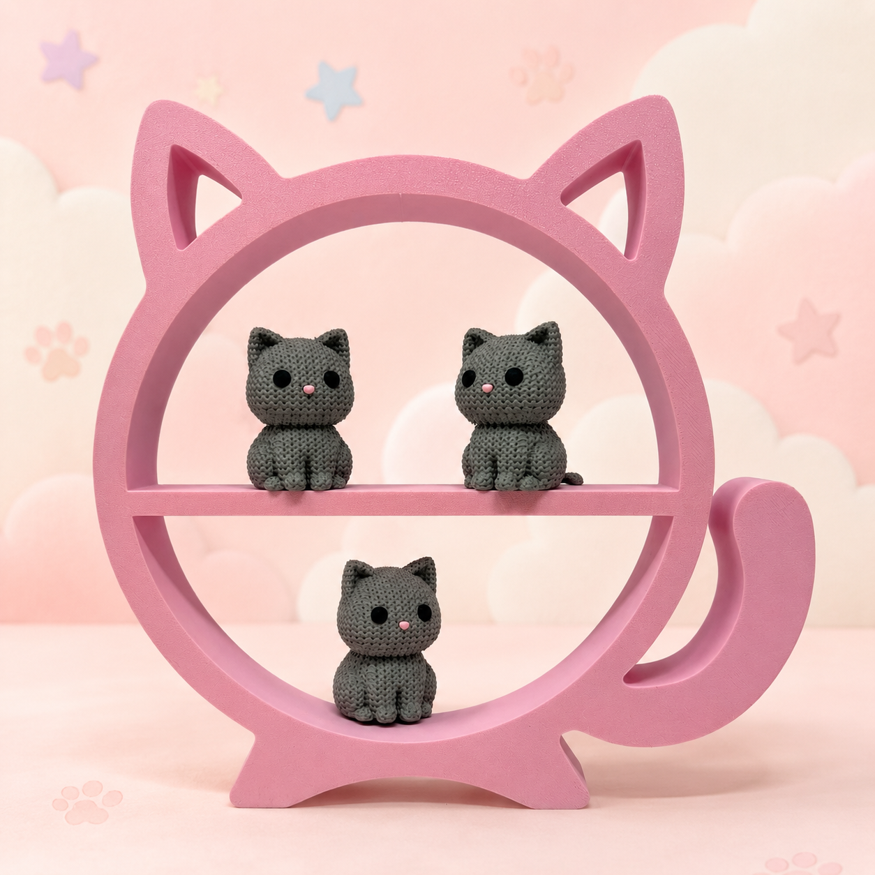 Round Cat Tabletop Display Shelf