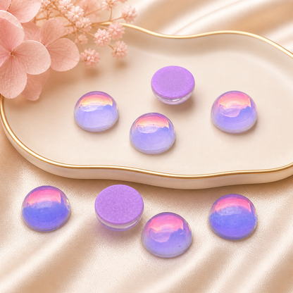 Mocha Semicircle Crystal Charms – 6mm Flat Base (40-Piece Pack, 6 Color Options Available)
