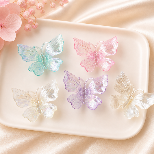 UV Colored 3D Butterfly Charms – 50 × 58mm (5-Piece Set, Multiple Options)