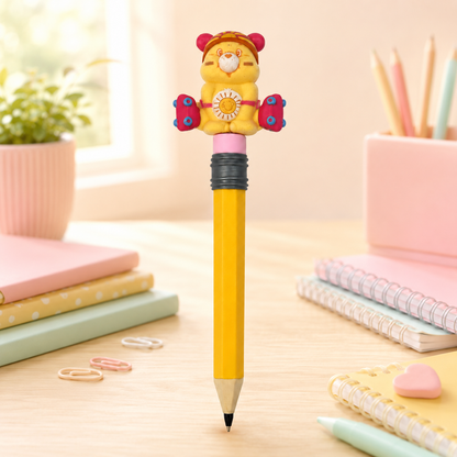 Chibi SnapCharm™ Jumbo Pencil Pen – Standard Yellow Pencil Design