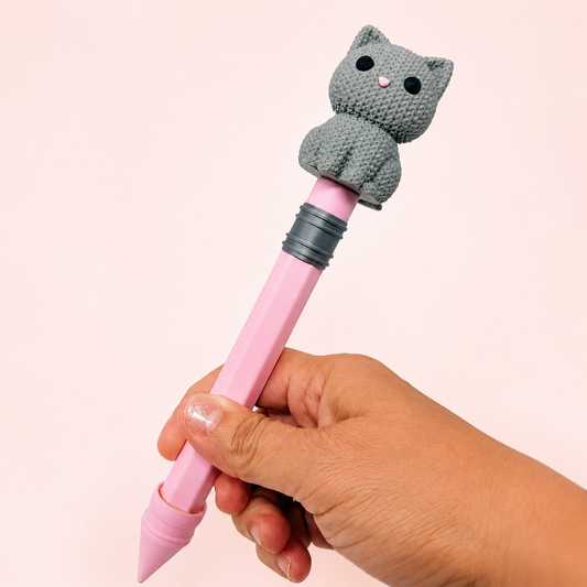 Chibi SnapCharm™ Jumbo Pencil Pen – Sakura Pink Pencil Design