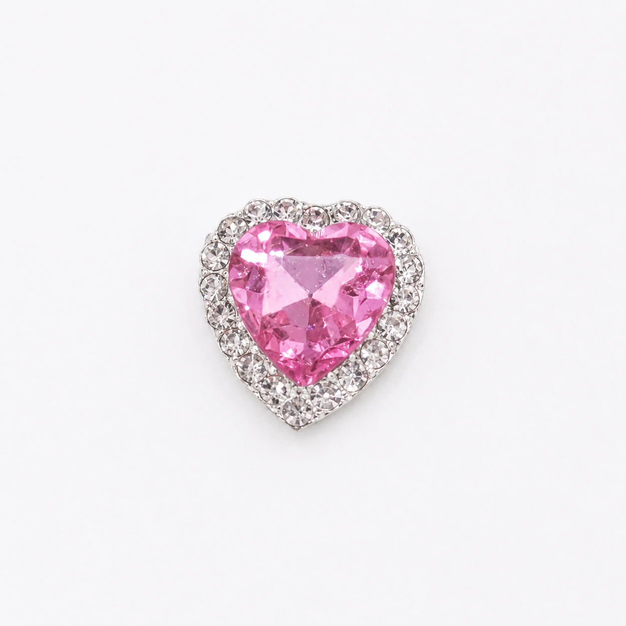 Crystal Heart Alloy Charms – 20mm (10-Piece Pack, 4 Colors Available)