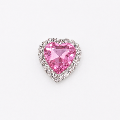 Crystal Heart Alloy Charms – 20mm (10-Piece Pack, 4 Colors Available)