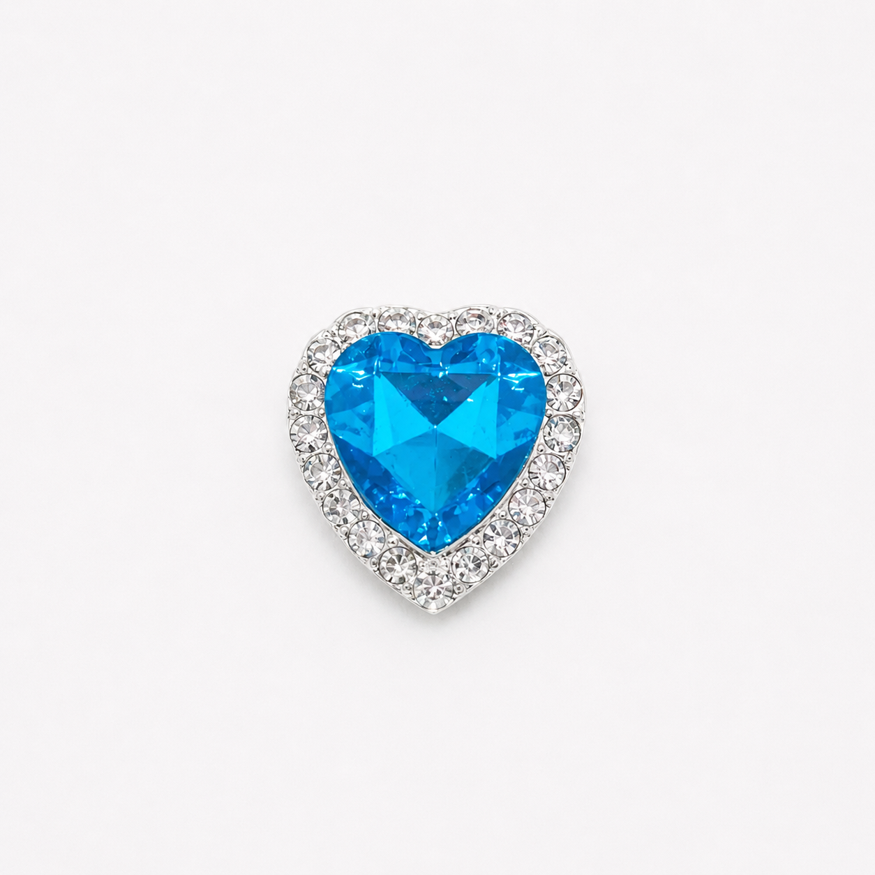Crystal Heart Alloy Charms – 20mm (10-Piece Pack, 4 Colors Available)