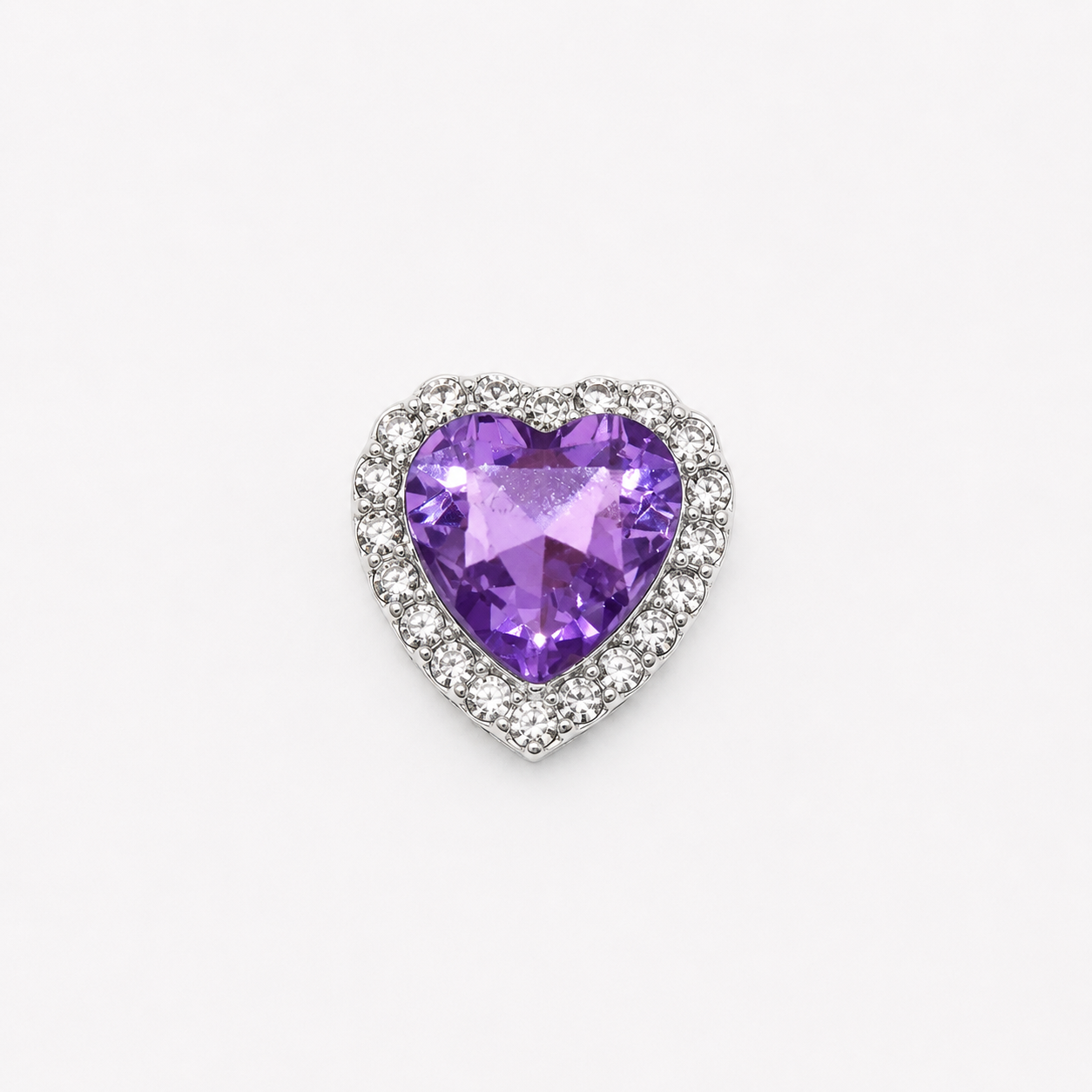 Crystal Heart Alloy Charms – 20mm (10-Piece Pack, 4 Colors Available)